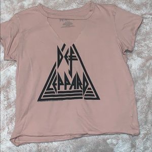 Pale Pink Def Leppard Tee